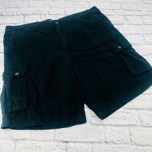 True Nation Mens Black Cargo Shorts Size 48 Cotton Utility Pockets Casual